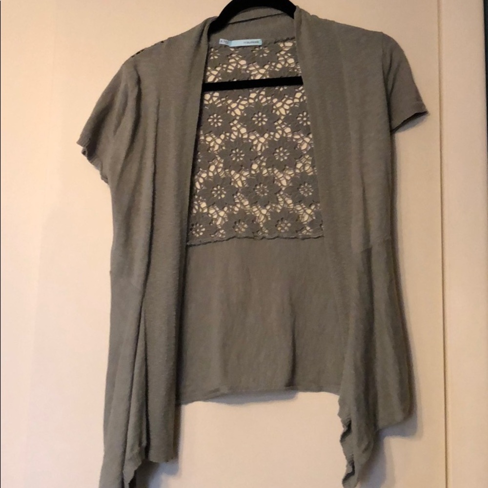 Olive green open cardigan